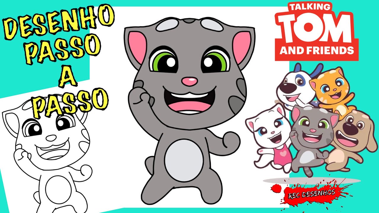 Desenhos de Gato Tom - Como desenhar Gato Tom passo a passo