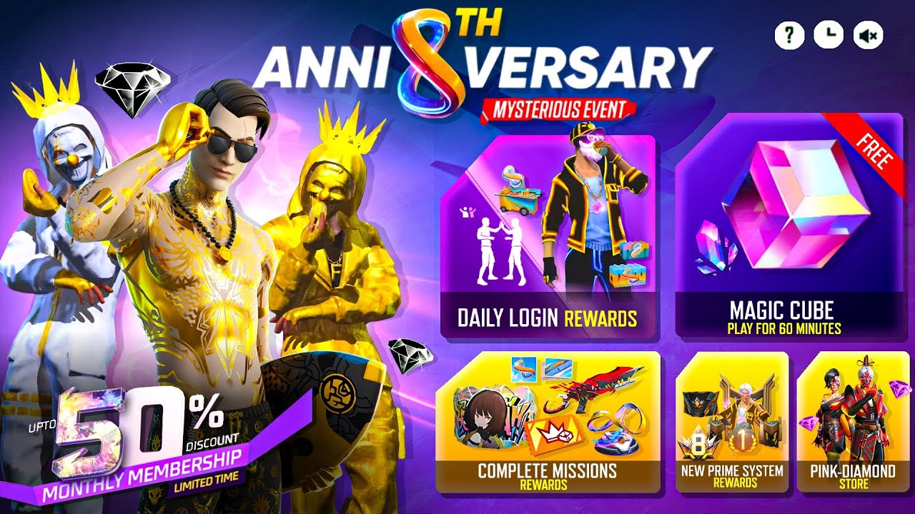 8th Anniversary Event Free Fire🤯 | Free Fire New Event | Ff New Event ...
