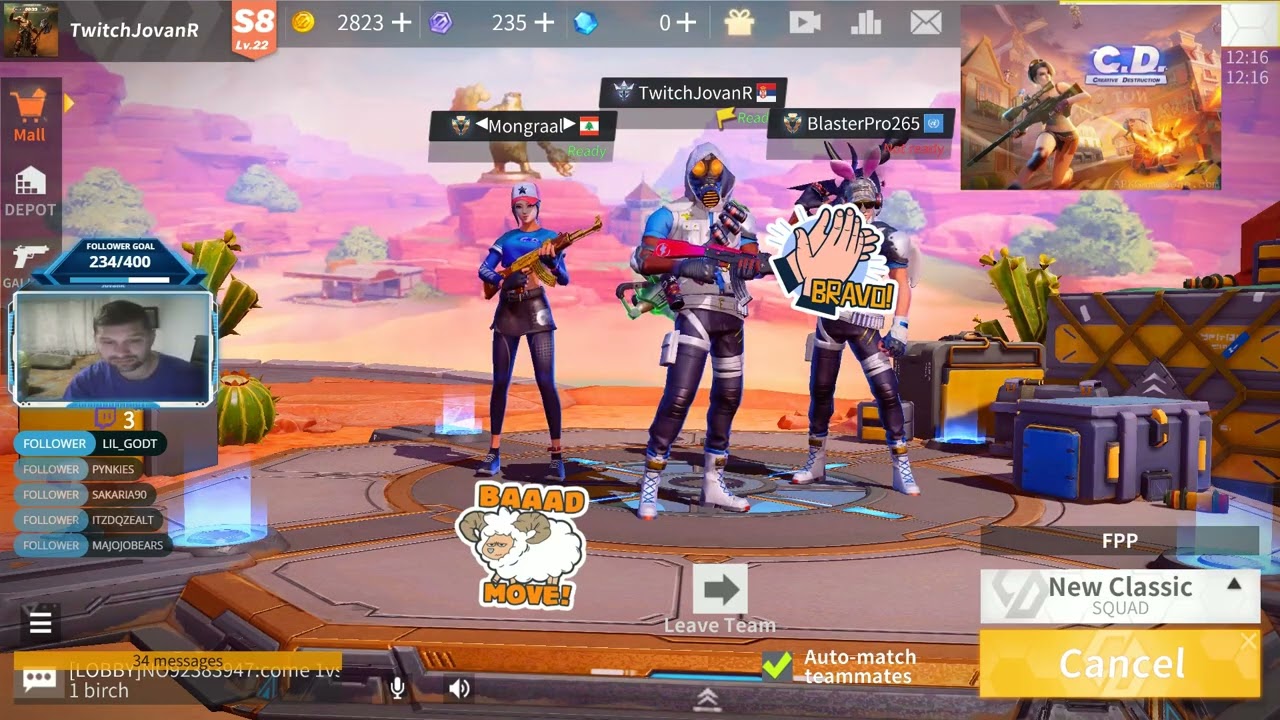 Sunday Special 200 Folowers Gppd morning Solo Duos Squad (CreativeDestruction)