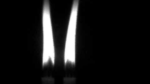 In-phase Synchronization of Oscillating Candle Flame (speed x0.15)
