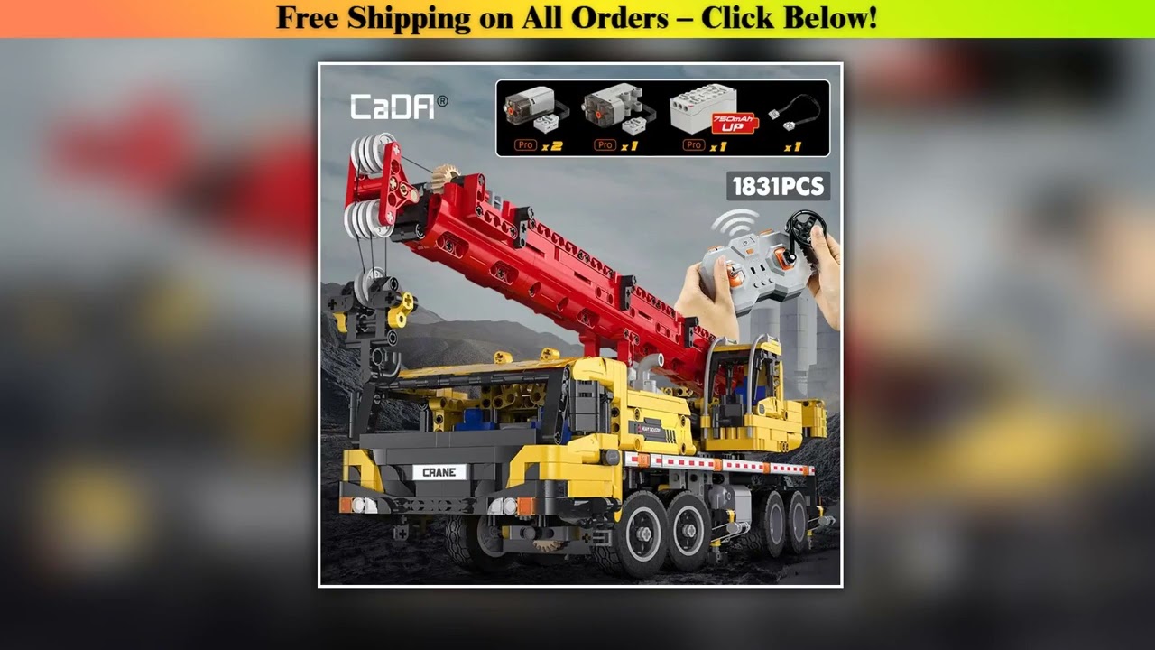 Cada City Remote Control Engineering Vehicle Truck Crane Building Blocks MOC RC Car Bricks DIY