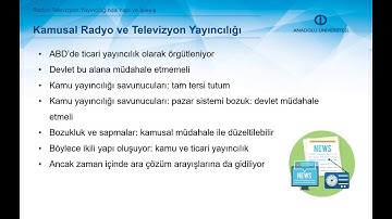 RADYO VE TELEVİZYON YAYINCILIĞI - Ünite3 Özet