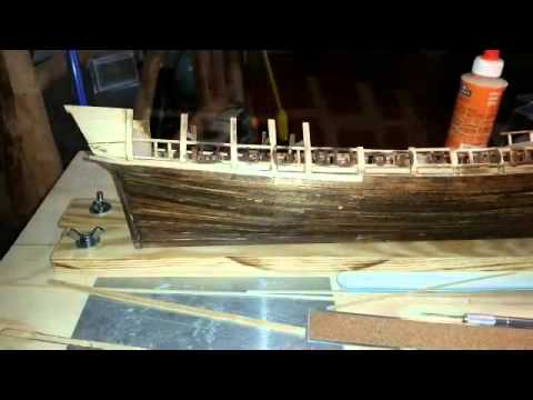Wooden Model Ship planking PT3 - YouTube