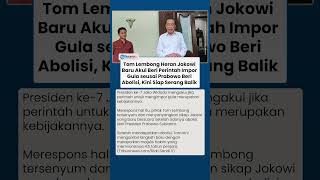 Download Lagu Senyum Tom Lembong seusai Jokowi Akui Beri Perintah Impor Gula, Kini Balik Melawan Laporkan Hakim MP3