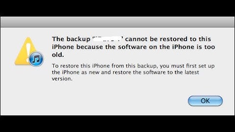 The backup cannot be restored iPhone is too old *FIX*