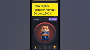‌Hamster Kombat Daily Cipher Today morse code 20 June,2024 #hamsterkombat #dailycipher #morsecode