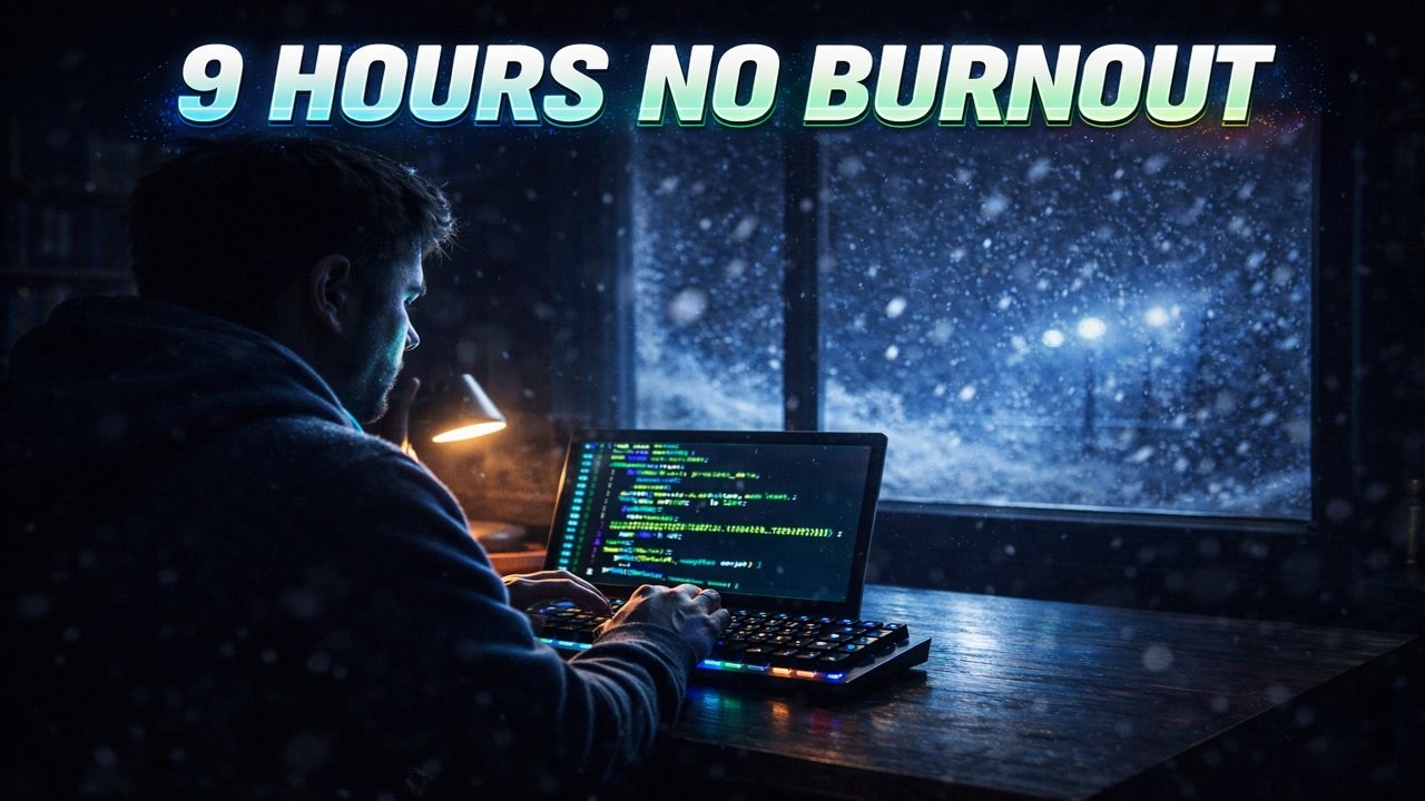 Nordic Winter Library – Calm Snow Night Study Ambience