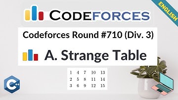 Codeforces Round #710 (Div. 3) | Problem A. Strange Table | Algorithm Explained | C++