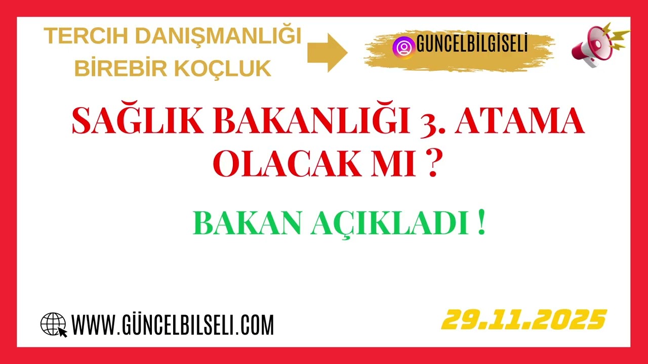 SAĞLIK BAKANI AÇIKLADI ! 3. ATAMA OLACAK MI ? 📢