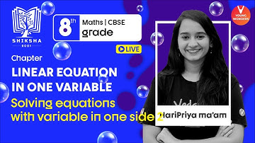 Linear Equation In One Variable | Solving Equations With a variable In One Side L2 | Haripriya Ma