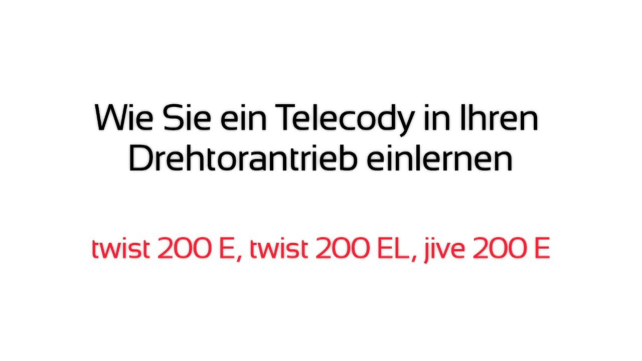 SOMMER Einlernen eines Handsenders 868 MHz in einen twist oder jive (DE