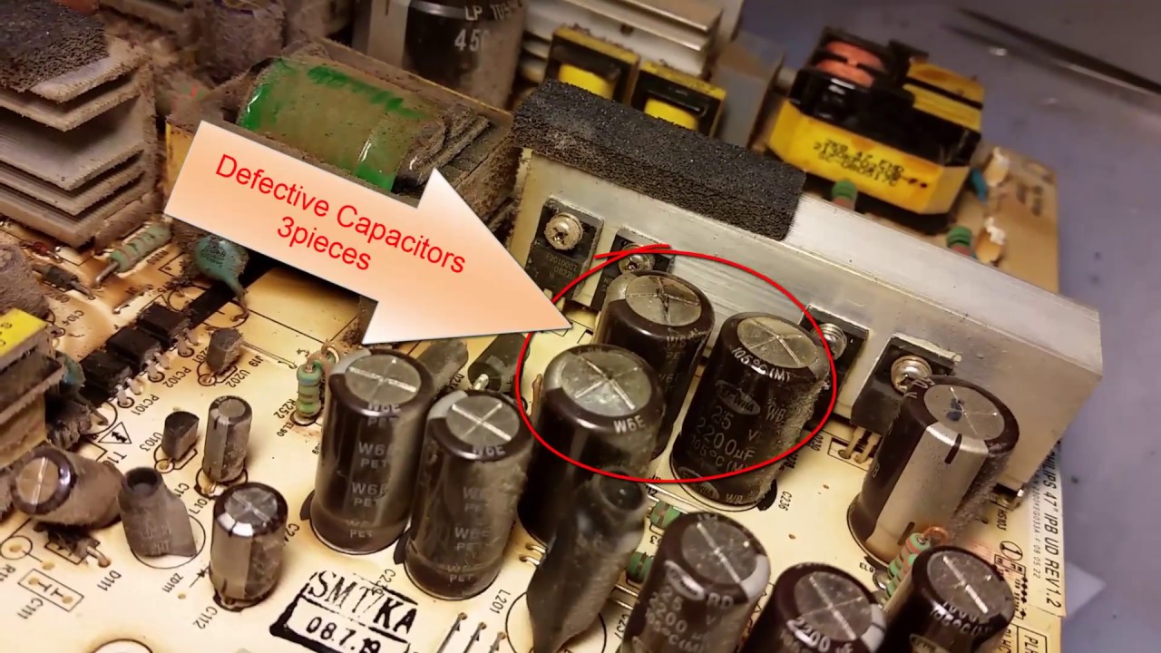 PHILIPS 47PFL9703D/10 lcd Repair Defective Capacitors - YouTube