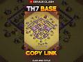 NEW! Th7 War Base Layout | #shorts
