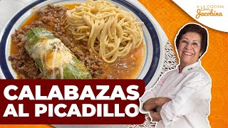 Calabazas al picadillo en salsa de tomate