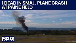 Full 1 dead after small plane crashes at Paine Field, catches fire | FOX 13 Seattle News