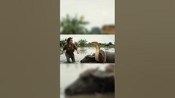 tạo video bằng công nghệ AI VEO 3 | Bà cô giải cứu con trâu bị con trăn tấn công|