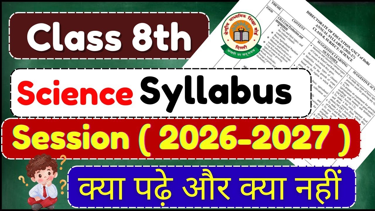 Class 8 Science Syllabus 2026-27 💯 | Complete CBSE Class 8 Science ...