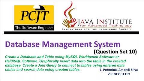 DBMS Question Set 10 | 1st Year | Semester 01 | Java Institute