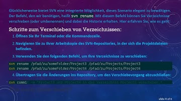 Wie man Verzeichnisse in SVN verschiebt und dabei die Historie bewahrt