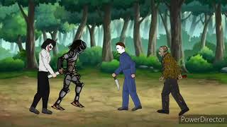 predator vs pennywise, jason  micheal myers, jeff the killer.
