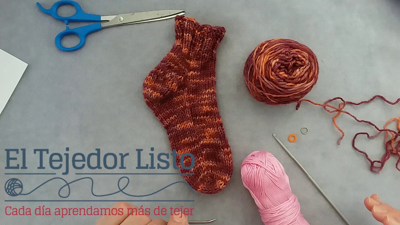 Tejer calcetines o medias con 2 agujas rectas - tutorial 1