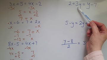 Solving linear equations with the unknown in both sides. GCSE Maths