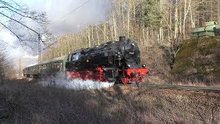 Die Bergkönigin 95 027 mit Volldampf auf der Rübelandbahn Blankenburg  Rübeland 01.03.2020 (HD)