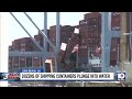 Shipping containers come toppling off cargo ship in California