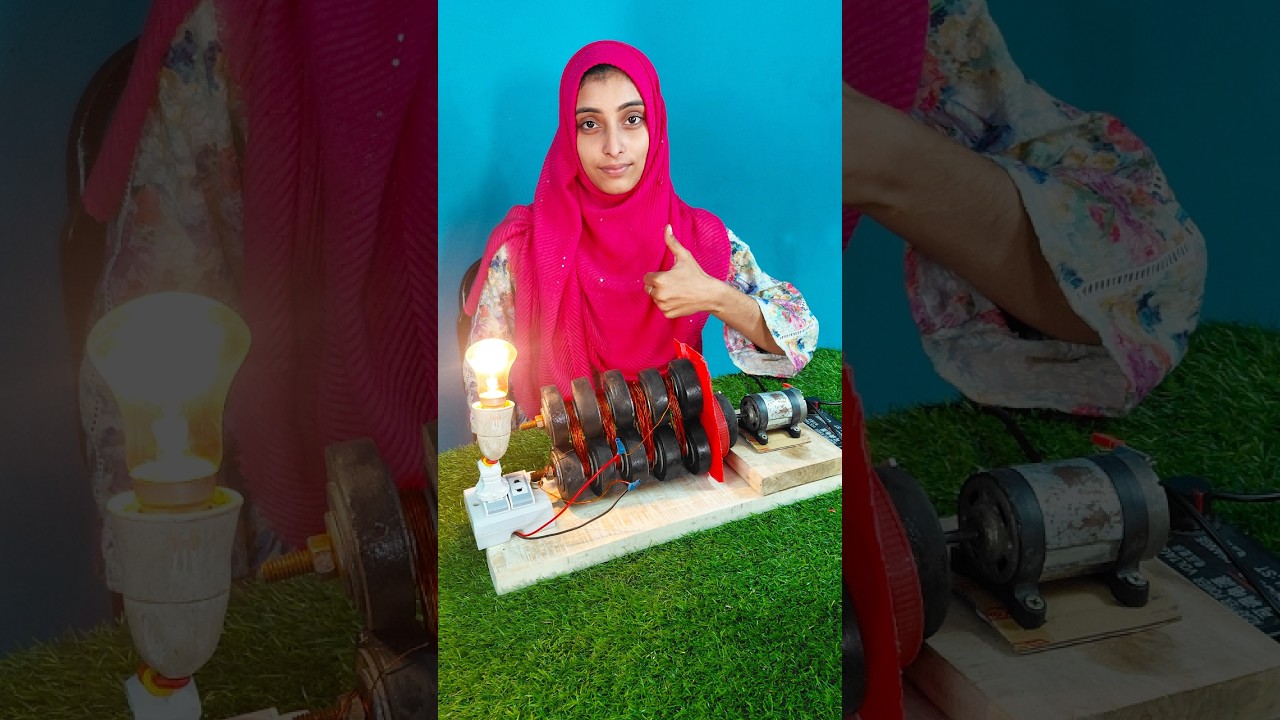 I build  free electricity energy generator at home - new technology 