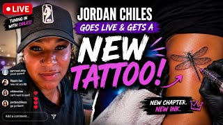 JORDAN CHILES GOES LIVE & REVEALS HER NEW DRAGONFLY TATTOO!