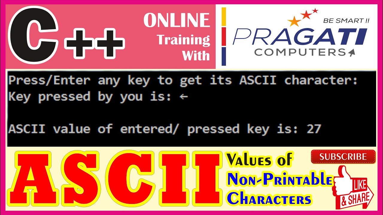 Ascii Value Of Non-Printable Character In C++