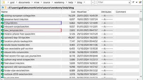 browsing folders in different view styles