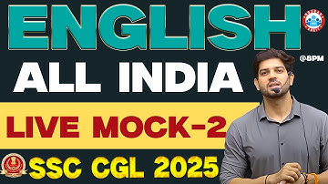 SSC Exams 2025 | All India English Mock Test - 02 | Check Your Level | By Sanjeev Thakur Sir #ssc