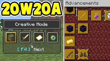 Game Mode Switcher & New Advancements (Minecraft 1.16 Snapshot 20w20a)