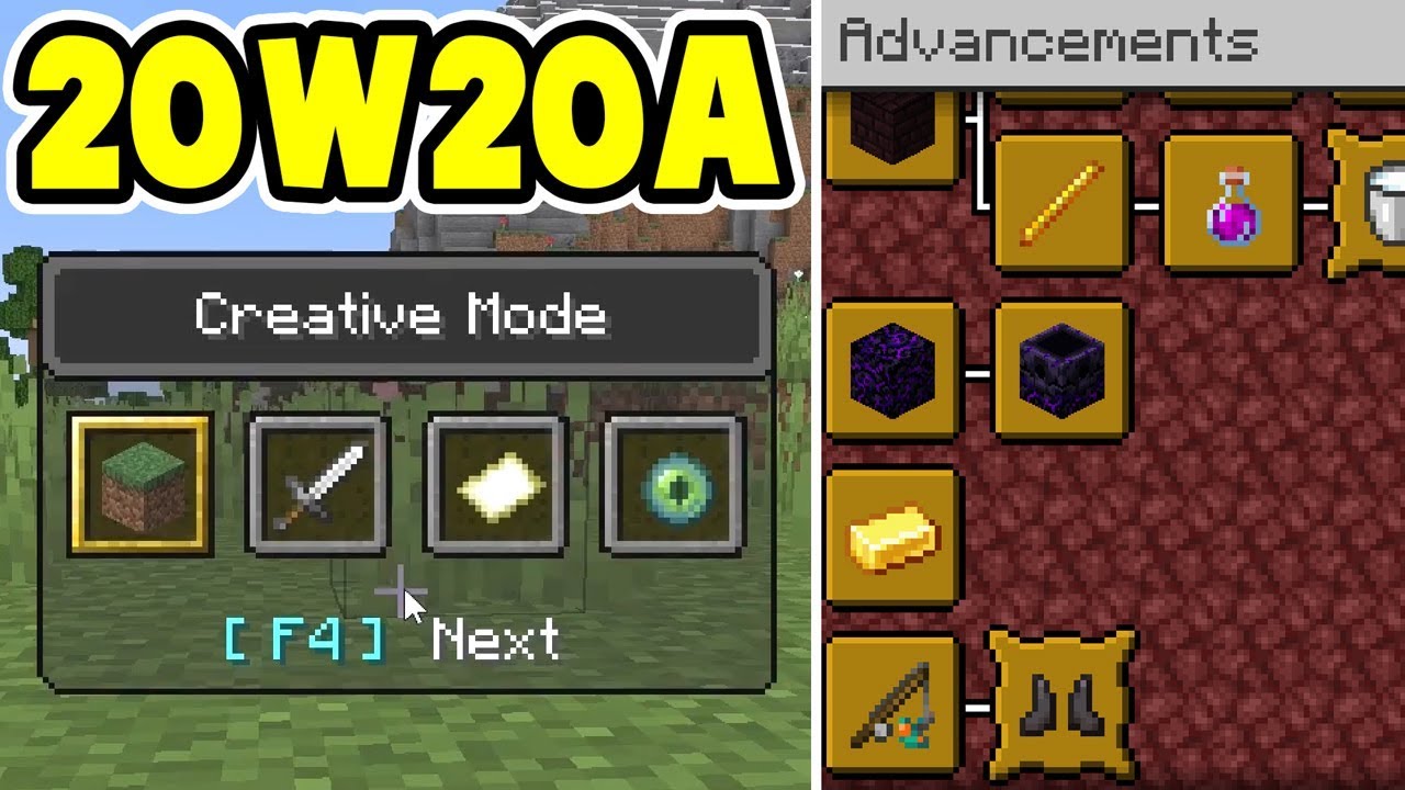 Game Mode Switcher New Advancements Minecraft 1 16 Snapshot wa Youtube