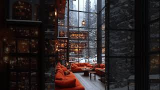 Cozy Snowy Day in a Jazz Cafe | Chill Ambience to Relax &amp; Unwind #relax #coffeetime #snow #jazz