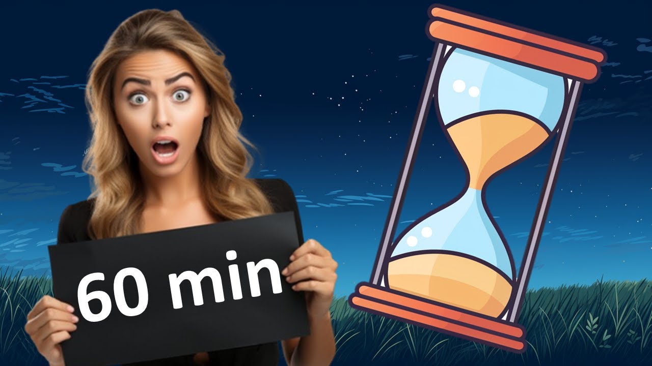 60 Minute Countdown Timer | White on Black | Dark Mode - YouTube