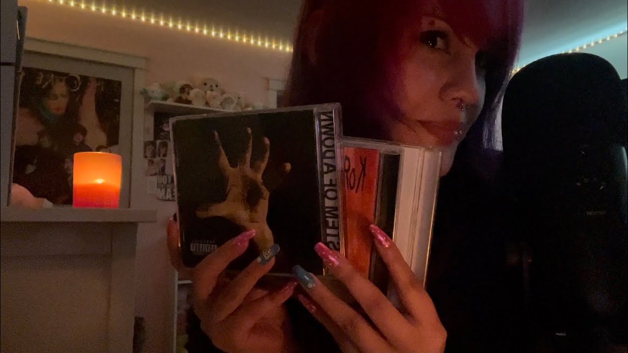 ASMR showing you guys my cd collection (tracing, tapping, + rambling)