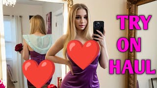 [4K] Transparent Lingerie Try-On Haul | Mall Mirror View | Semi-Transparent Tops