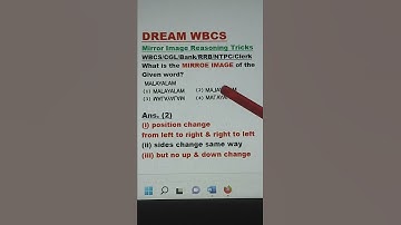 Mirror Image Short Tricks Non-Verbal Reasoning WBCS/CGL/RRB/NTPC/CLERK Group D, #shorts #shorts feed