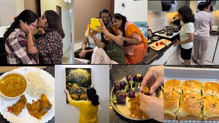 New Beginning | Bedroom Reset, Lunch Thali, Stuffed Brinjal, Kele ka Bharta, Panchmel Dal, Bread