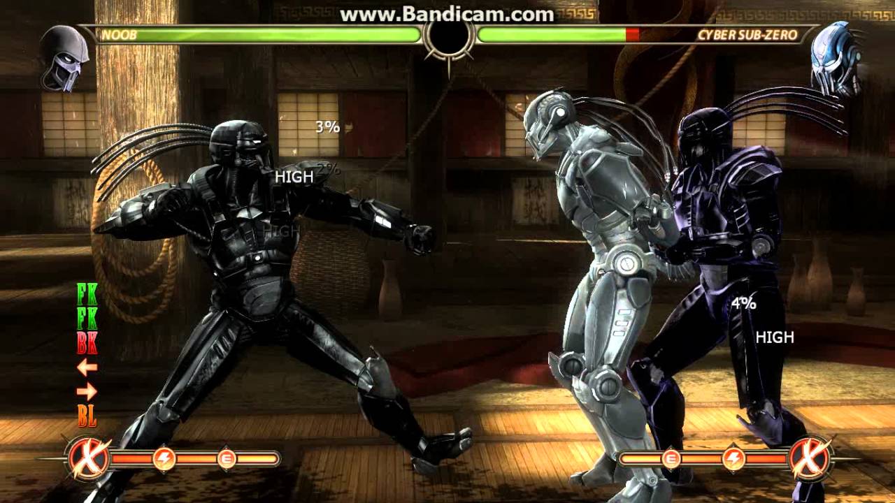mortal kombat 9 bi han vs kuai liang cyborb version traning