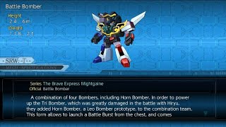 Ally Battle Bomber All Attacks (The Brave Express Mightgaine), Super Robot Wars T.