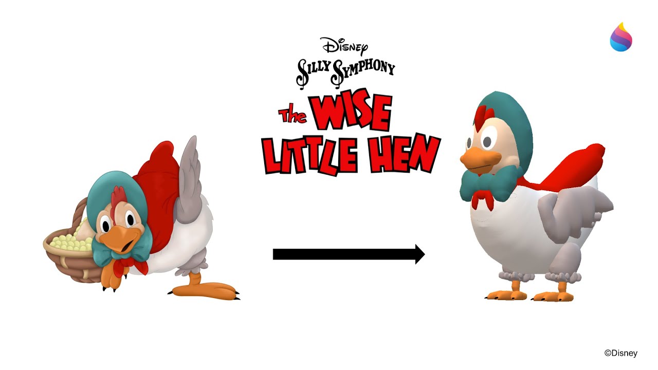 Paint 3D Tutorial: The Wise Little Hen ~ in "Silly Symphony"