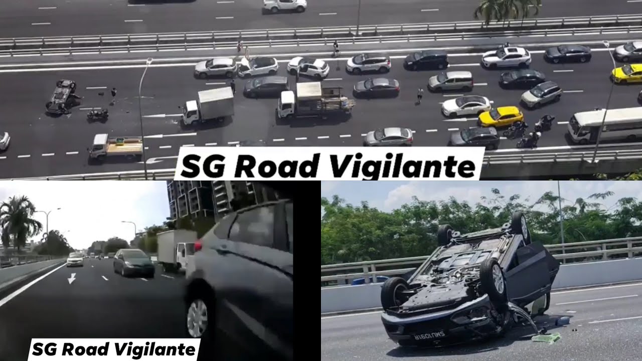 17jul2021 pie 4 vehicle chain collision front/rear footage honda jazz flip after swerving