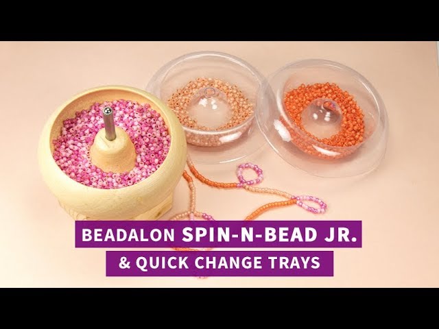 BEADFLOW Beadflow Bead Spinner Bracelet Making Kit – Beads for Bracelet Making with Premium Wooden Bowl – Includes 4 Curved Needles