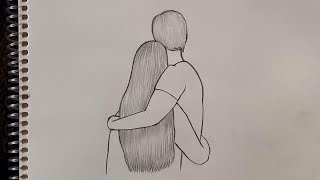 dessin très facile d'un beau couple 💕