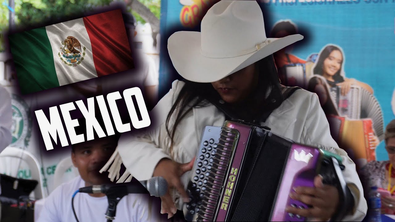 MEXICANA Tocando ACORDEON En VALLEDUPAR COLOMBIA😱😍