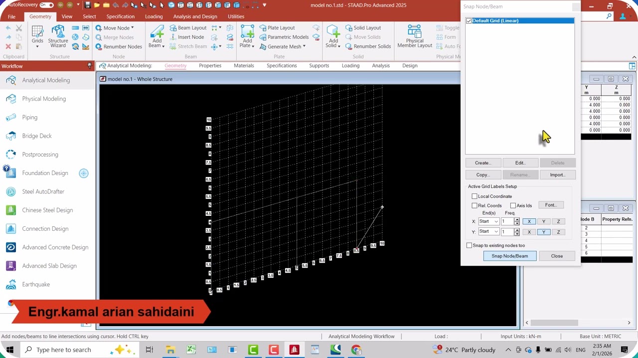 Staad pro creating simple modeling