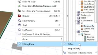 Element linking in ARCHICAD: editing plane